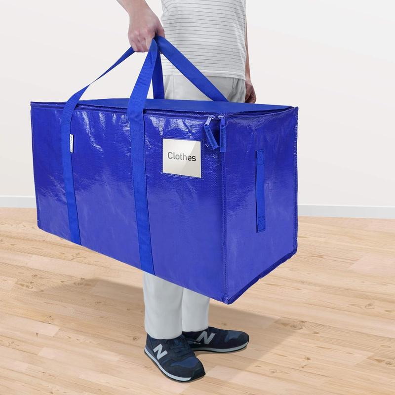 Extra Large Moving Bags with Zippers & Carrying Handles, Heavy-Duty Storage Tote for Space Saving Moving Storage Organiser