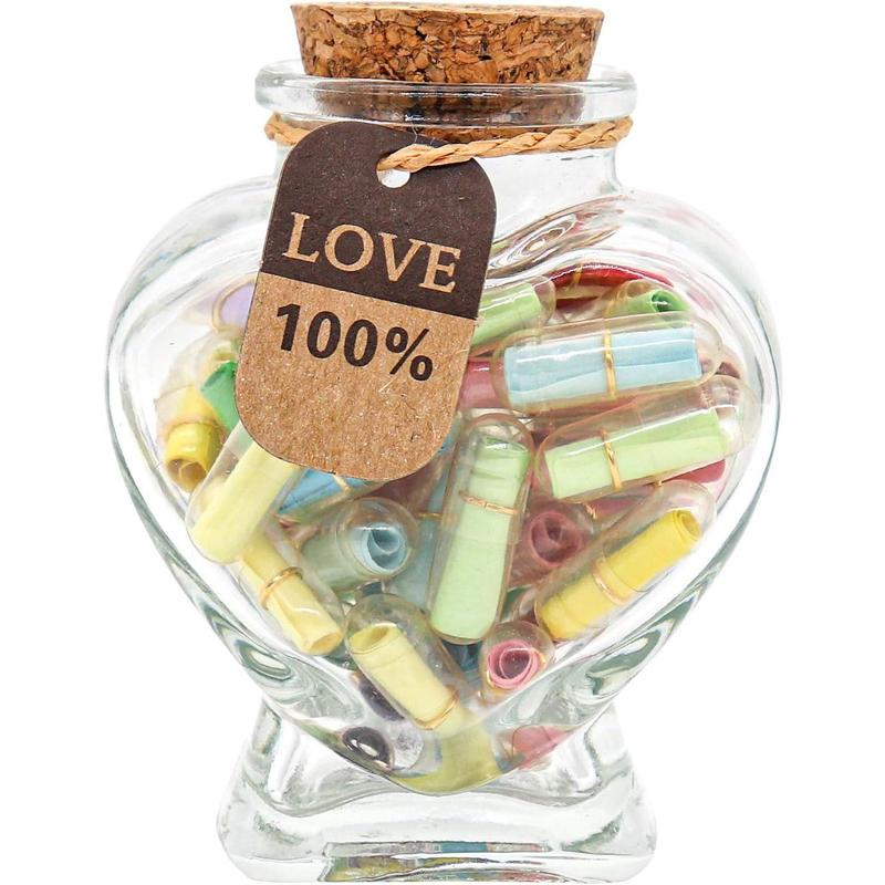 Capsule Letters Message in a Bottle - Cute Things Gifts for Boyfriend Girlfriend - Love Letter for Anniversary, Birthday,Valentines Day, Mother's Day Gift (Mixed Color 100pcs)