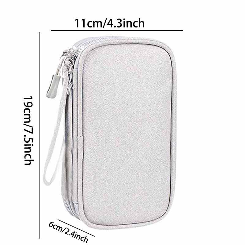 Electronic Accessories Organizer, 1 Count Multi-layer Data Cable Storage Bag, Dustproof Headphone Cable Storage Bag, Portable Travel Data Cable Organizer