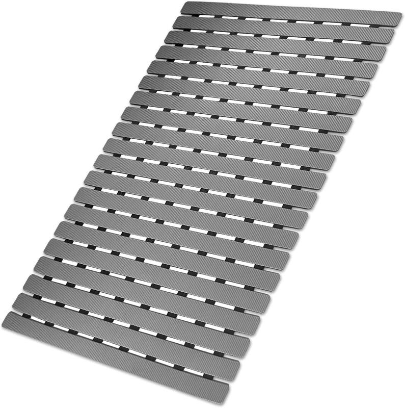 Bath Tub Shower Mat Non Slip Bathtub Mats for Bathroom Shower Floor Mat Bath Mats for Shower Tub Anti Slip Shower Mat with Drain Hole and Large Suction Cups (Grey, 27.5 X 15.7 Inch)