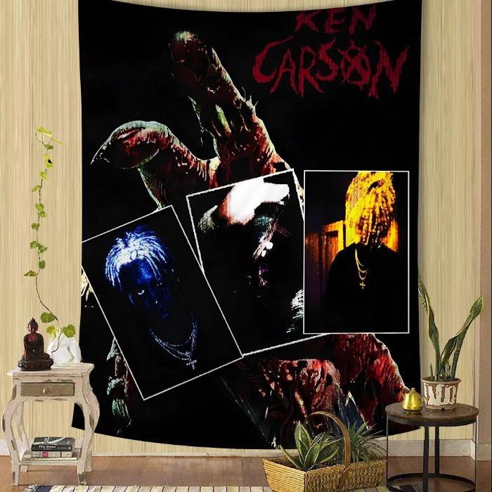 Rapper Ken Carson A Great Chaos Tapestry Anime Tapestry Hanging Tarot Hippie Wall Rugs Dorm Wall Hanging Sheets