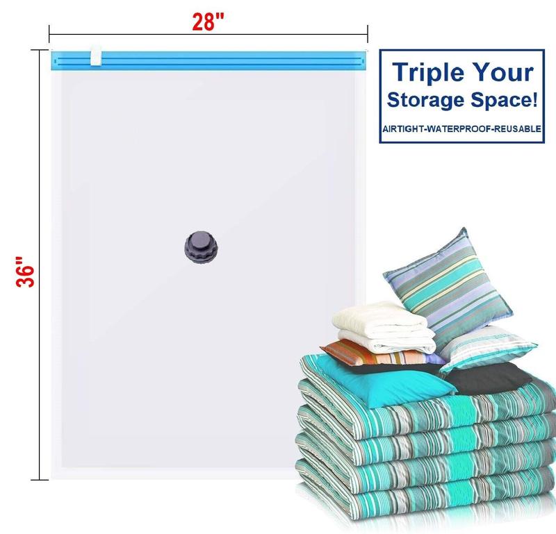 10 PACK XL Space Saver Extra Large Vacuum Seal Storage Bag ZIPLOCK Organizer Bag Bedding Plastic