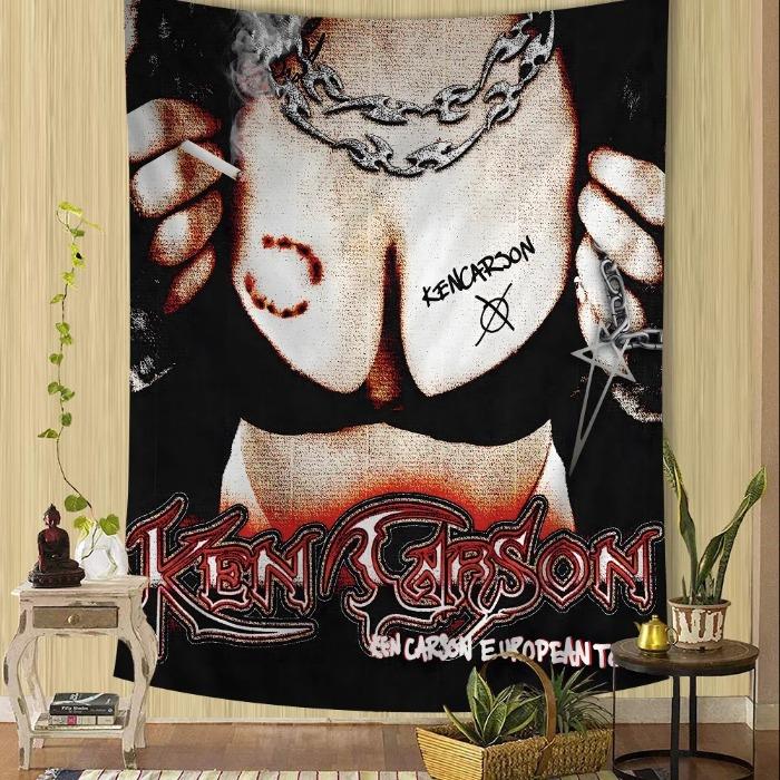 Rapper Ken Carson A Great Chaos Tapestry Anime Tapestry Hanging Tarot Hippie Wall Rugs Dorm Wall Hanging Sheets