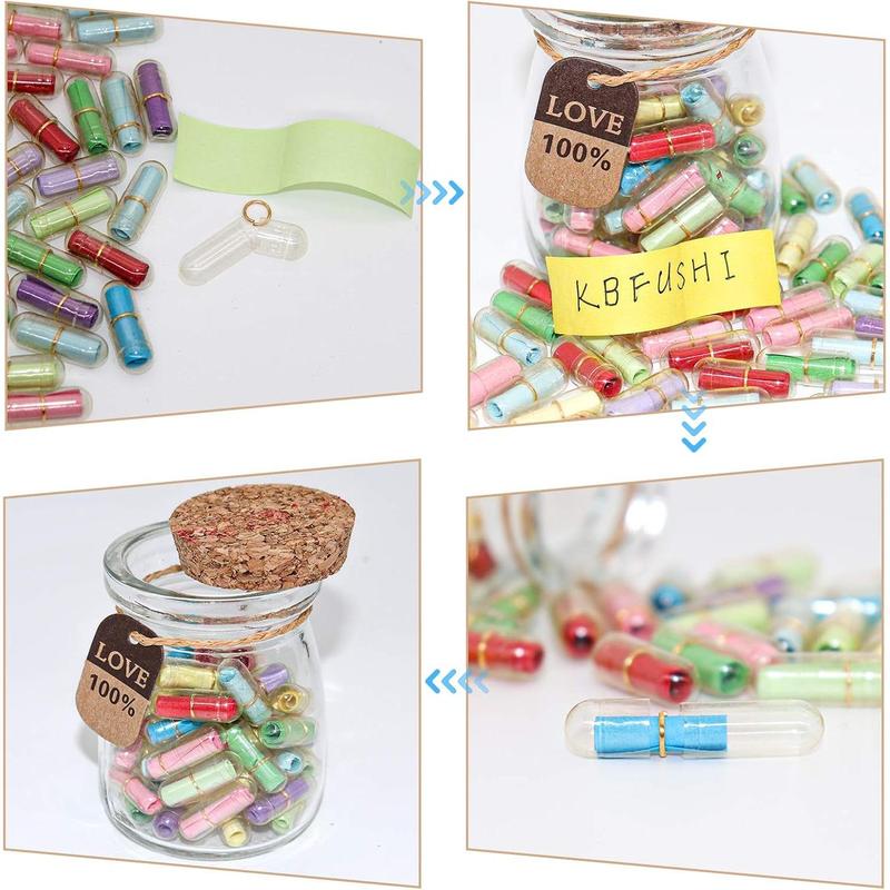 Capsule Letters Message in a Bottle - Cute Things Gifts for Boyfriend Girlfriend - Love Letter for Anniversary, Birthday,Valentines Day, Mother's Day Gift (Mixed Color 100pcs)