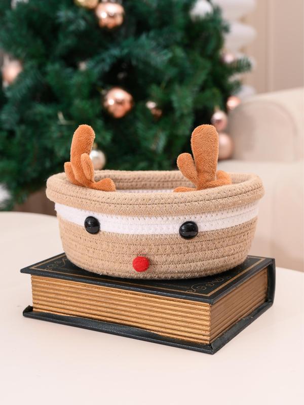 Christmas Decorative Basket Christmas Cotton Rope Storage Basket