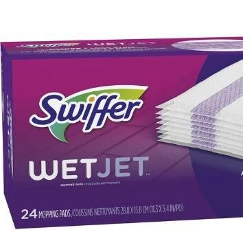 Swiffer Wet Jet Mop Cleaning Pads Refill, Floor Cleaner for Mopping Wood, Laminate, Tile, 24ct