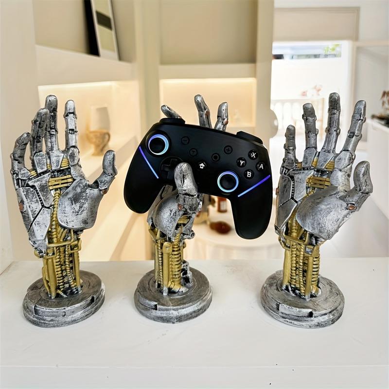 Cyberpunk 3D Printed Game Controller Stand - Multifunctional Desktop Organizer for Gaming Controllers & Phones | Sci-Fi Mechanical Style Decor | Ideal for Home & Office