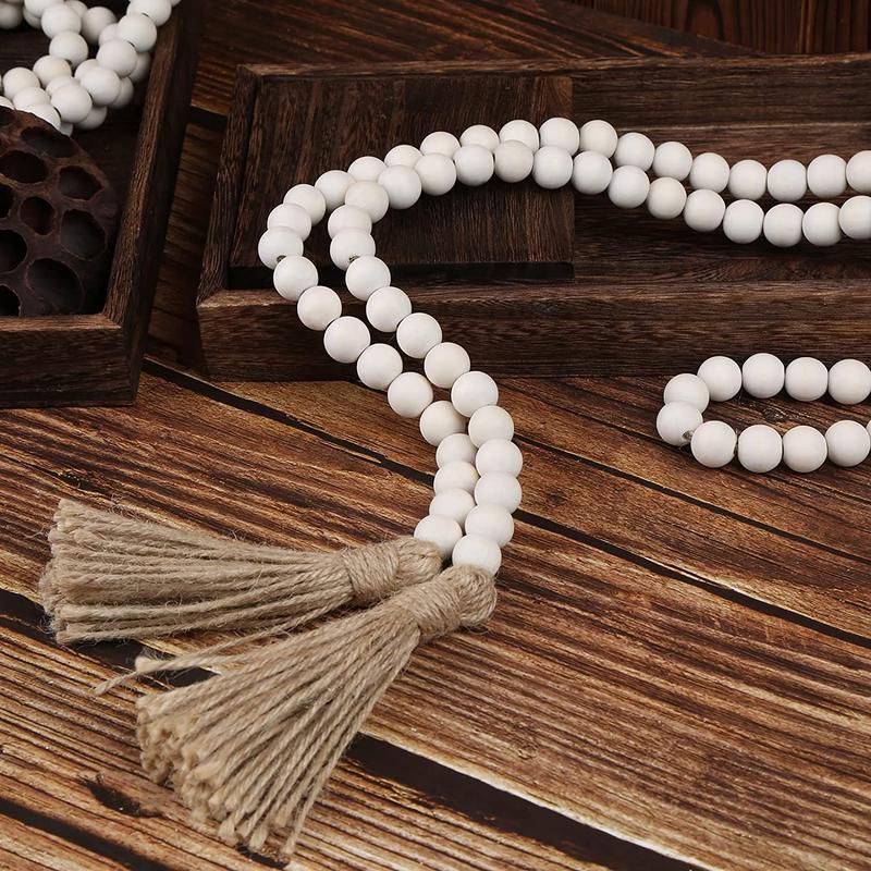 Wooden Bead with Tassel, 1 Count Bohemian Style Decoration for Table Desk & Door, Home Decor