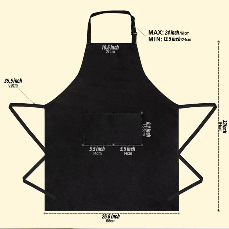 1 Counr Waterproof Apron with Pocket for Men & Women, Adjustable Apron for Kitchen Cooking Baking