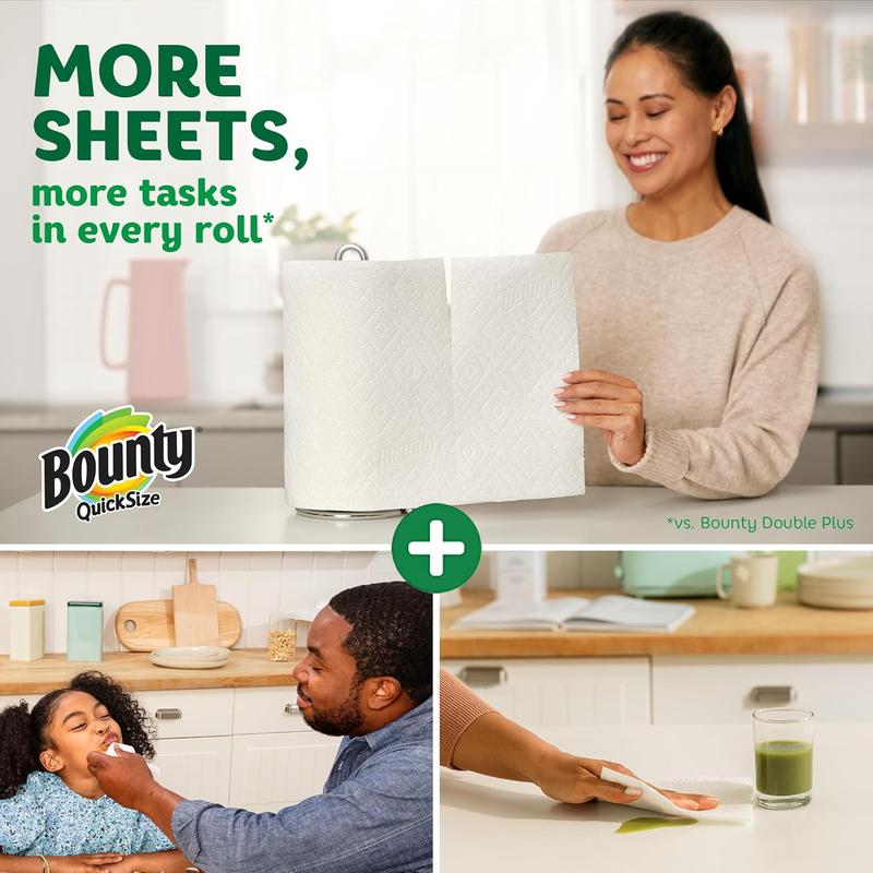 Bounty Quick-Size Ultra Absorbent Paper Towels, White, 12 Family Rolls (Equivalent to 30 Standard Rolls) toilet strong tissue Pack Cleaning