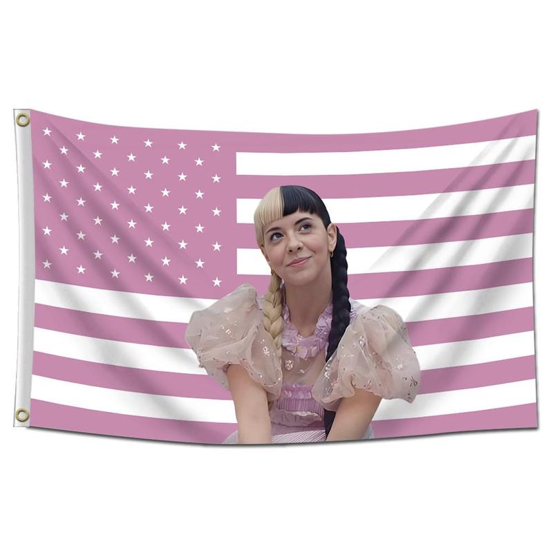 Melanie Martinez Flag Pattern Flag for Room Decor, 1 Count American Flag Pattern Wall Hanging Banner, Wall Decor for Home Living Room Bedroom Dormitory, Home Decor