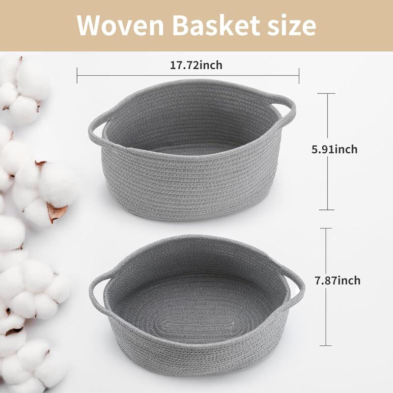 Container for Gifts Empty, Decorative Organizer Bins Box for Pet Dog Toys Baby Essentials Snack Diaper Towel Cute Woven Storage Basket with Handle,