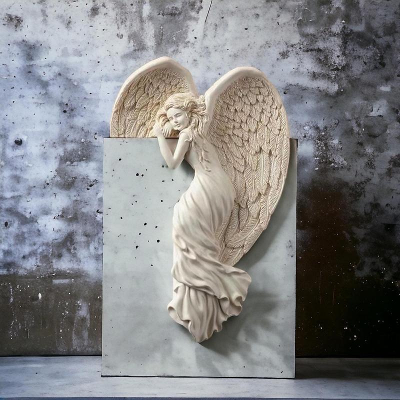 Angel Wing Design Door Hanging Decor, 1 Count Cute Resin Sculpture, Decorative Ornament for Home Lintel Desk Side Bookshelf