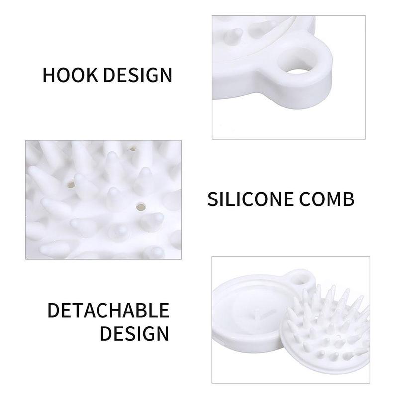 Silicone Scalp Massage Brush with Hanging Hole, Shower Shampoo Comb, Silicone Tooth Comb For Deep Cleaning