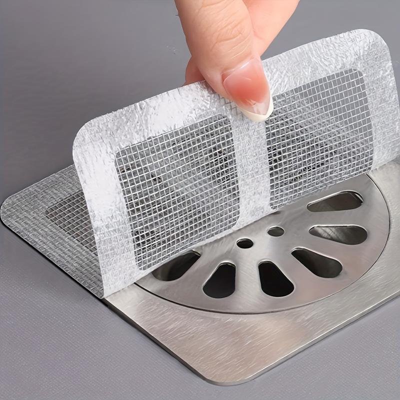 50 Ultra Fine Disposable Shower Sewer Hair Catcher, Premium Hair Stopper Sewer Strainer Covers - Adhesive Mesh Stickers For Floor Sink Strainer Filters, Bathroom Accessories, Shower Sewer Hair Stopper, Easy To Clean And Replace