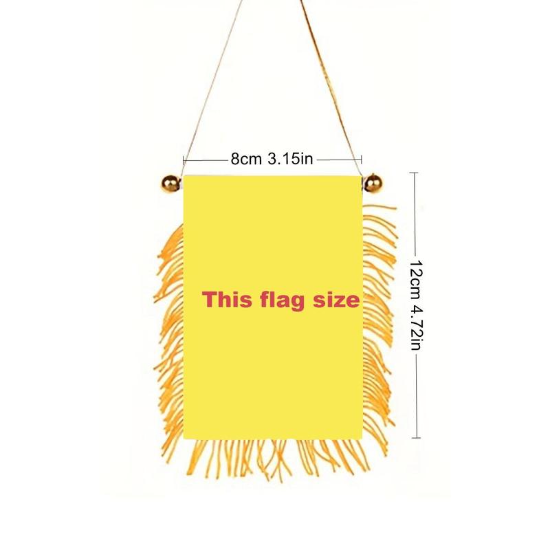 Mexico Window Hanging Flag, Mini Flag Banner, Car Rearview Mirror Decor, Fringed Hanging Flag with Suction Cup