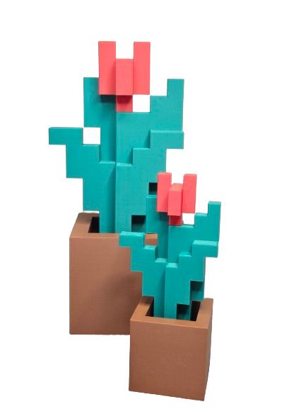 Minecraft Inspired Tulip 3d Printed With Pot - Minecraft Decor - Fake Plant - Decorative - Nature