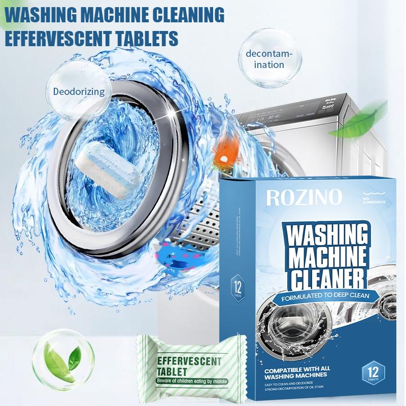 Washing Machine Cleaner & Descaler 12 Pack - , septic tank safe and environmentally friendly deodoriser, cleans drum interiors and drum seals