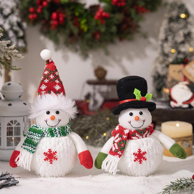 Christmas Snowman Design Glowing Doll, Battery Powered Decorative Light, Decorative Ornament for Home Party Festival, Home Decor Including Batteries