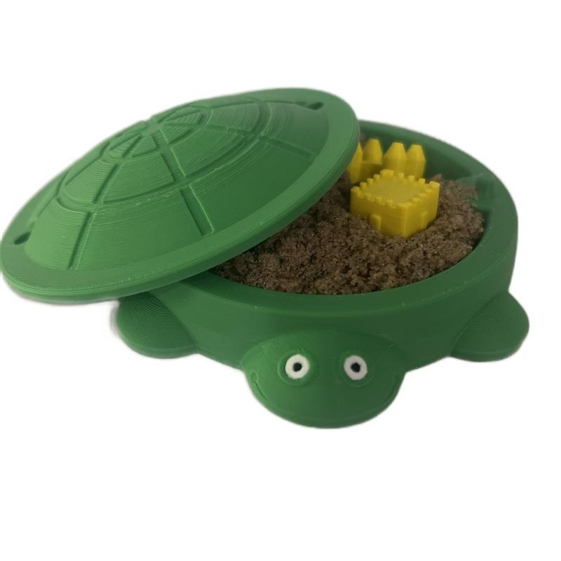 3D Printed Turtle Table Top Sand Box - 5 Inch Round with Accessories tabletop miniatures with eyes Decor animal figurine office desk