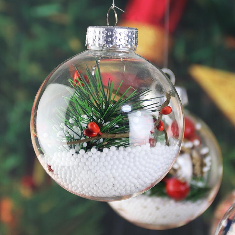 Clear Christmas Ball Ornament, 12pcs box 6cm Christmas Ball Decoration, Christmas Tree Hanging Decoration, Festive & Party Supplies