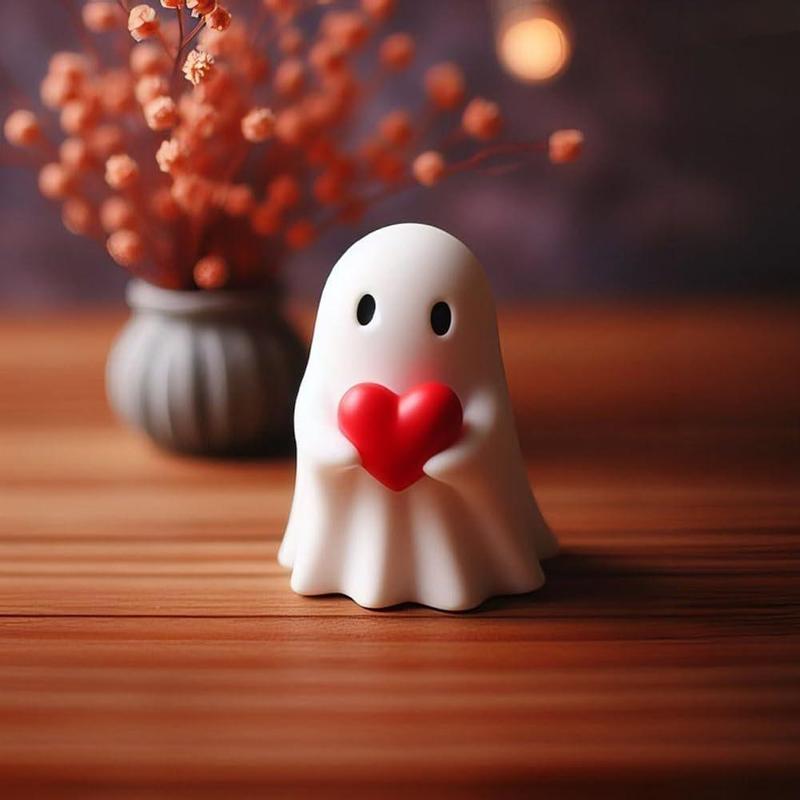 Cute Ghost Design Ornament, 1 Count Cute Cartoon Ghost Ornament, Decorative Ornament for Home Office Desk, Home Decor