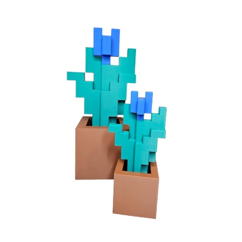 Minecraft Inspired Tulip 3d Printed With Pot - Minecraft Decor - Fake Plant - Decorative - Nature