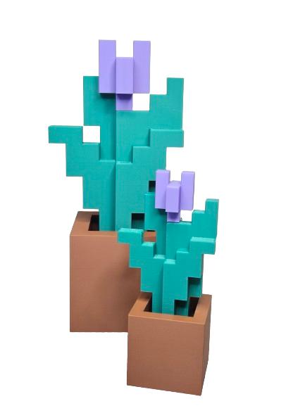 Minecraft Inspired Tulip 3d Printed With Pot - Minecraft Decor - Fake Plant - Decorative - Nature