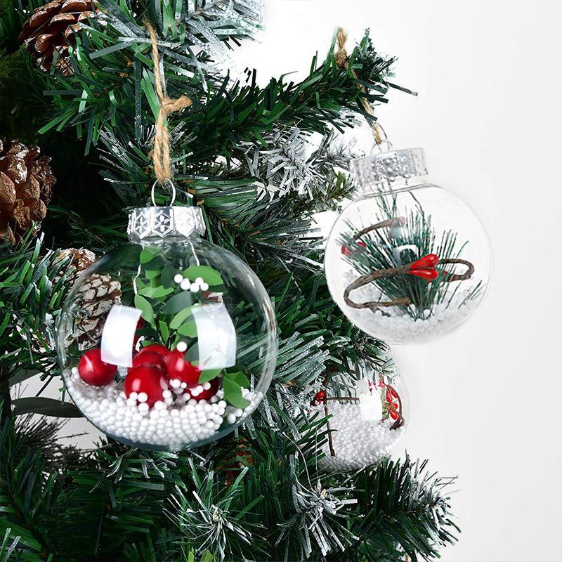 Clear Christmas Ball Ornament, 12pcs box 6cm Christmas Ball Decoration, Christmas Tree Hanging Decoration, Festive & Party Supplies