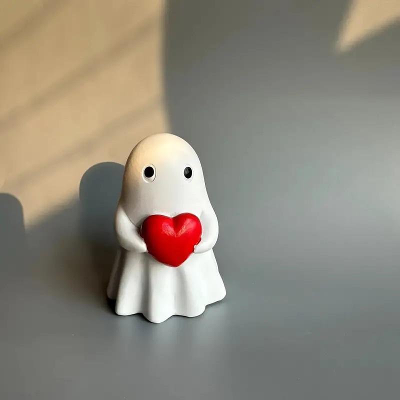 Cute Ghost Design Ornament, 1 Count Cute Cartoon Ghost Ornament, Decorative Ornament for Home Office Desk, Home Decor