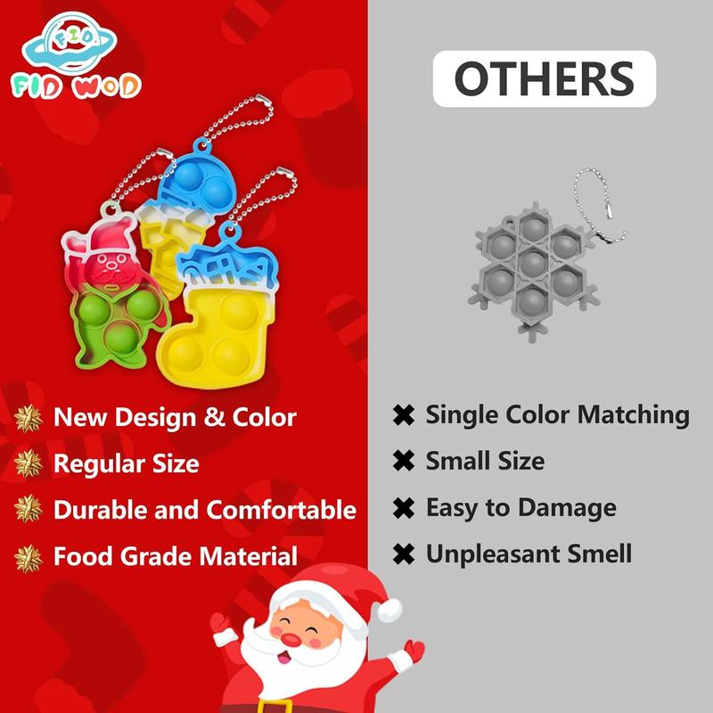 Christmas Party Favors for : Mini Pop Keychain Toys Pack - Bubble Sensory Stocking Stuffers for Boys & Girls -   Classroom Supplies Prizes Gifts - Goodie Bags Box(32PCS