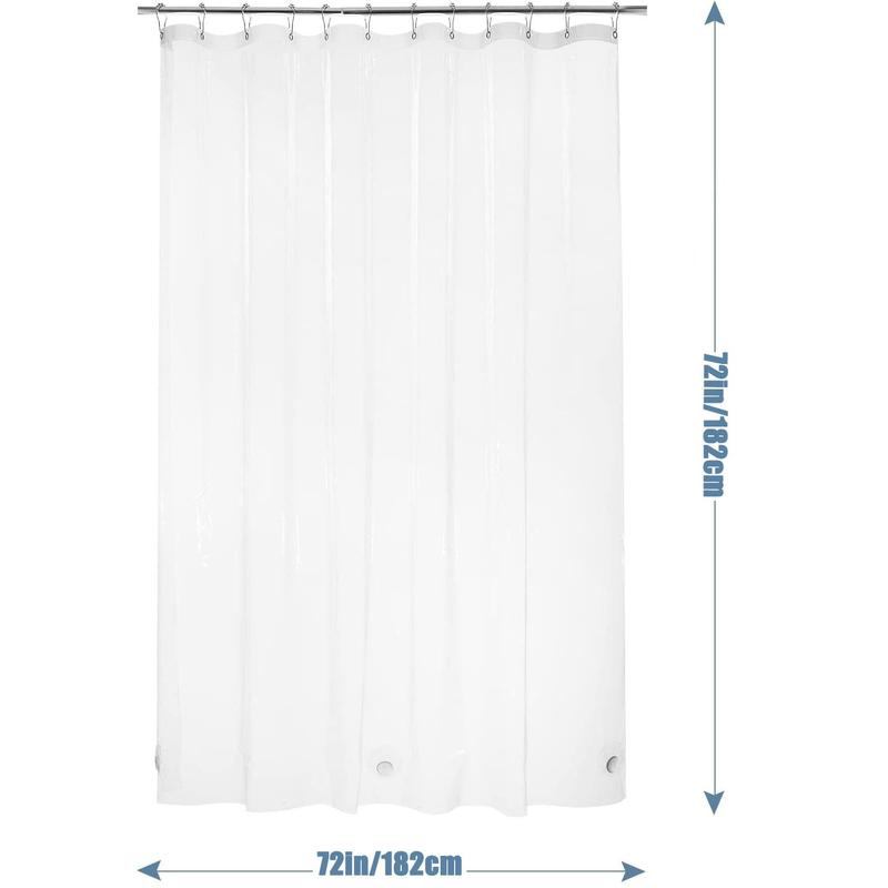 Transparent Shower Curtain, 1 Count Waterproof Bathroom Curtain, Bathroom Accessory