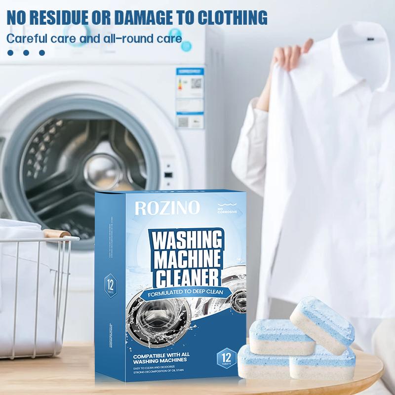 Washing Machine Cleaner & Descaler 12 Pack - , septic tank safe and environmentally friendly deodoriser, cleans drum interiors and drum seals