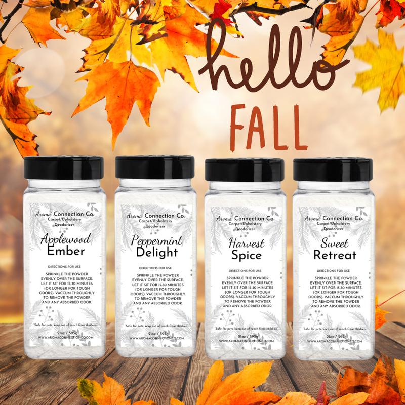 21oz Upholstery Deodorizer - Fall Collection Scented - Peppermint Delight, Harvest Spice, Applewood Ember, Sweet Retreat Aroma Autumn clean ingredient Candle Perfume