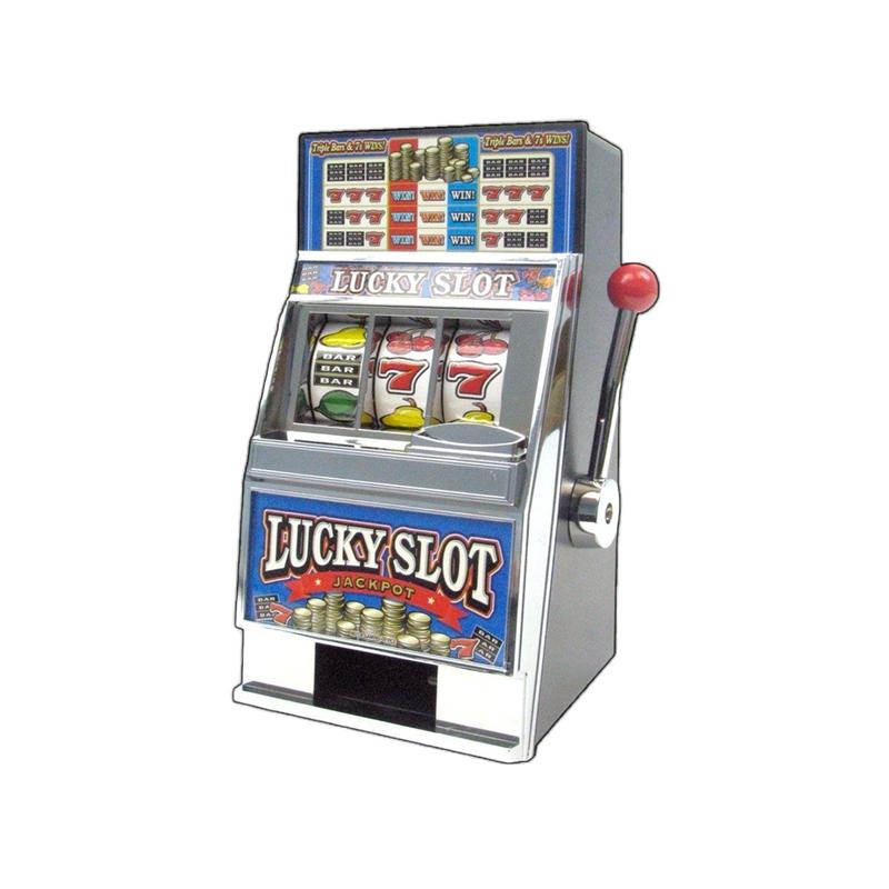 Saving Bank Coin Machine. Piggy bank Wide Spinning Reels. Working Handle. Jackpot Coin Slot. Manuel Coin Return. Jackpot Coin Return. Realistic Game Play Piggy (No Battery Required) Table