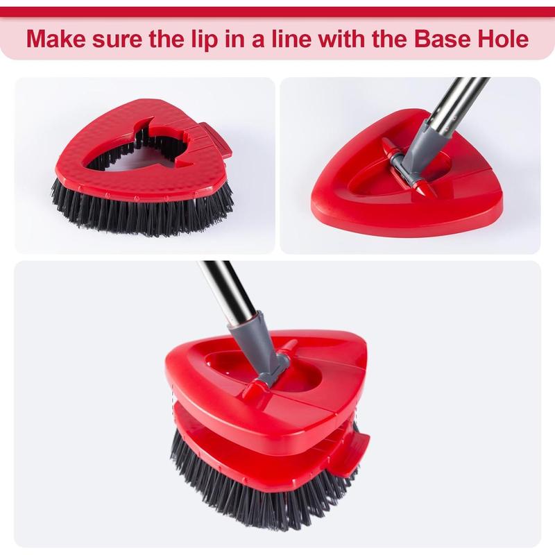 Scrub Brush, Spin Mop Scrub Brush Head Replacement + Refill Base Compatible with 1-Tank System, Hard Bristles Floor Scrubber, Tub & Tile Cleaning Brush for Bathroom, Kitchen, Patio