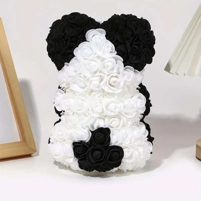 Artificial Rose Bear, 1 Count Cute Bear Shaped Flower Ornament, Home Decor Supplies for Living Room Bedroom Dining Room Wedding Party