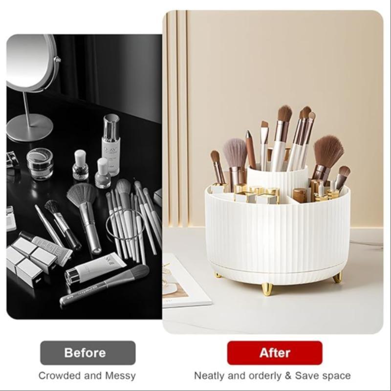 360° Rotatable Makeup Brush Holder, Makeup Brush Storage Box, Desktop Makeup Organizer, Stationery Storage Box for Home Office