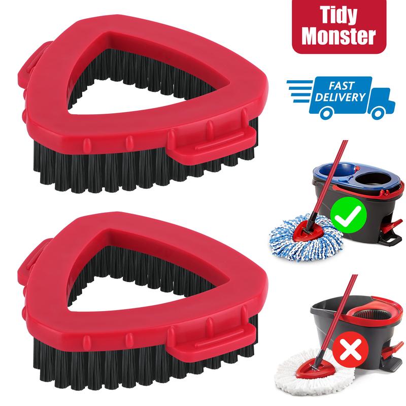 Scrub Brush Head Refills for O-Cedar RinseClean 2-Tanks System. Spin Mop Replace Head Base for Velida ocedar Hard Bristle Cleaning o cedar floor scrub