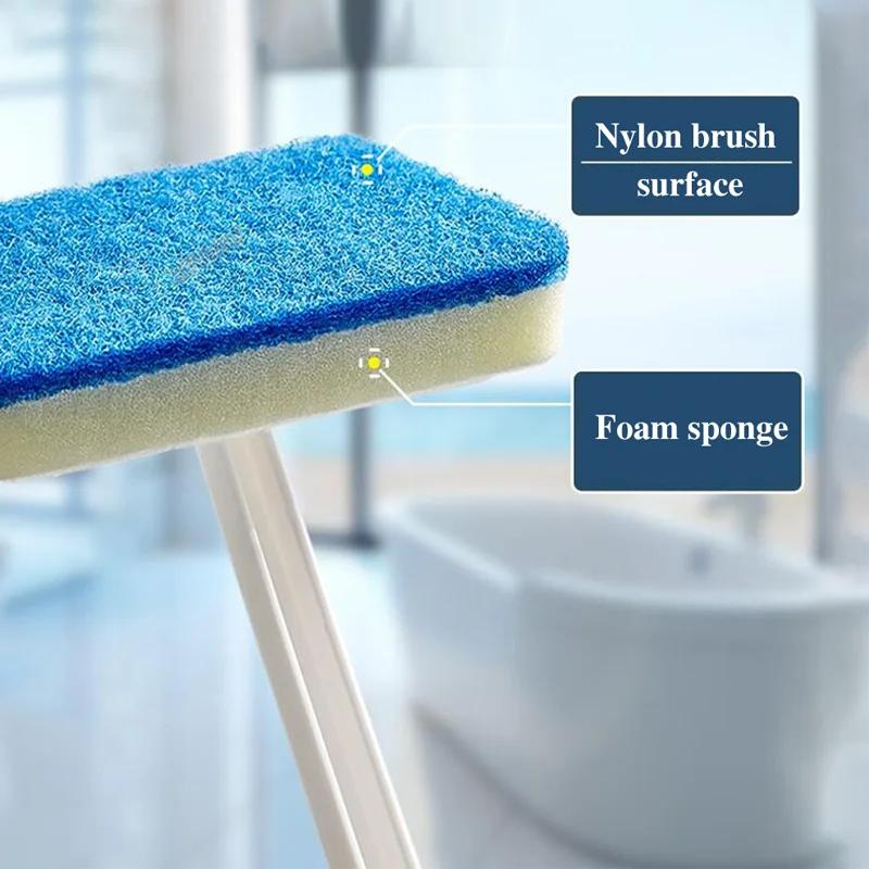 Bathroom Wall Brush Multifunctional Long Handle Removable Sponge Brush Tile Floor Bathtub Brushes Household Cleaning Tools