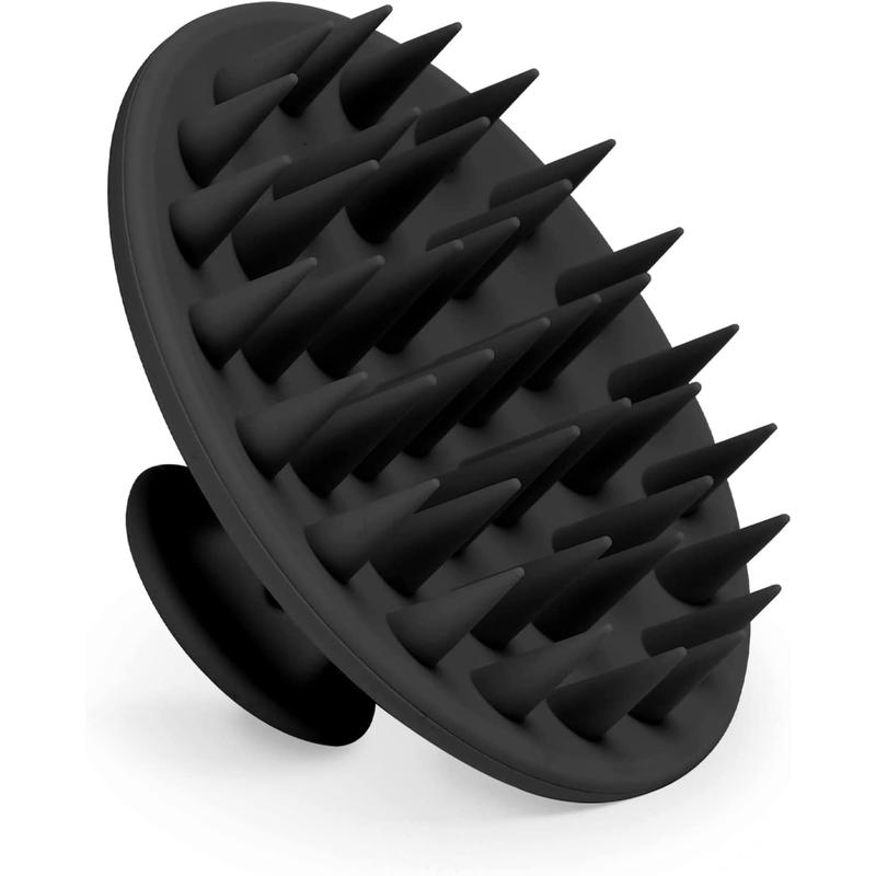 Silicone Scalp Massager Shampoo Brush, Scalp Brush for Hair Growth & Dandruff Removal, Hair Scrubber Scalp Stimulator Exfoliator Brush with Soft Bristles for Wet Dry Scalp Care (Black) Meartchy