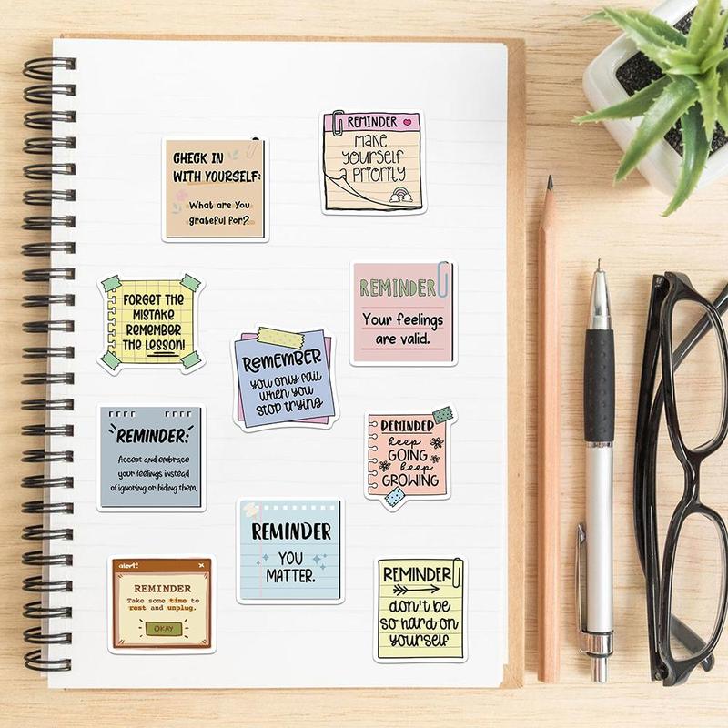 Motivational Sticker, 100pcs set Self Adhesive Decorative Sticker, DIY Decals for Water Bottle, Laptop, Phone Case, Scrapbooking, Journal Making