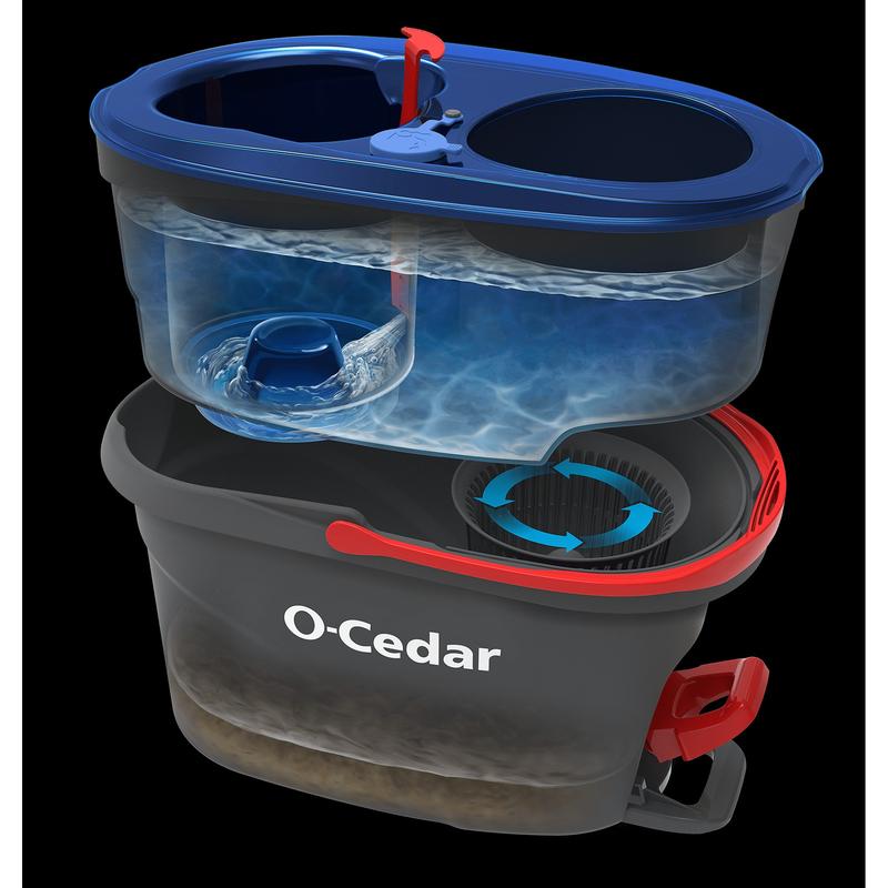 O-Cedar RinseClean Clean Water Spin Mop and Bucket System | Clean with Clean Water | Removes 99% of Bacteria || 1389