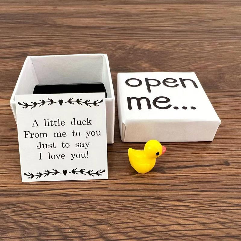 Little Duck in Box Gift, 1 Box Duck Toy in Box Gift with Card & Box, Party Gift for Valentine's Day Christmas Thanksgiving