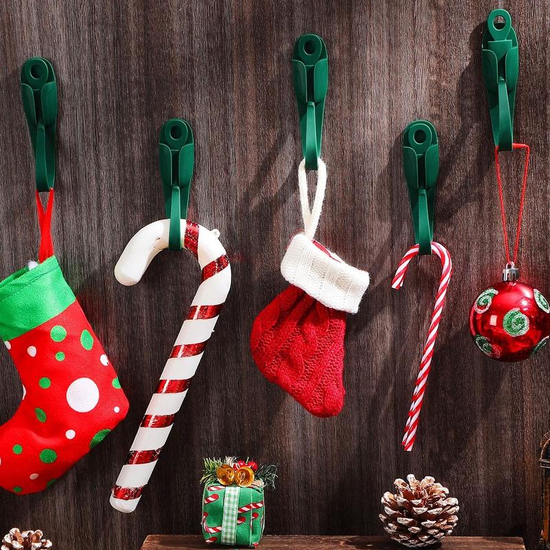 12 24 Pcs Christmas Hooks Garland Hanger Green Hooks christmas Holder Silica Hanger No Tools Cord Bundler Home Hack Decoration Tools Wall Hanger Silicone Adhesive Straps for Wreath Garland Fireplace Mantle Stairways