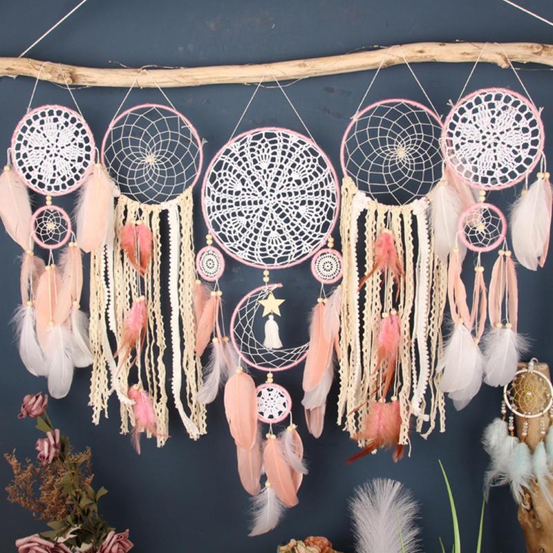 Dream Catcher, 5 Counts set Feather Decor Hanging Dream Catcher, Wall Hanging Decor for Home Living Room Bedroom, Home Decor