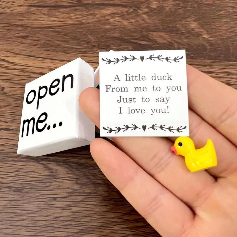 Little Duck in Box Gift, 1 Box Duck Toy in Box Gift with Card & Box, Party Gift for Valentine's Day Christmas Thanksgiving