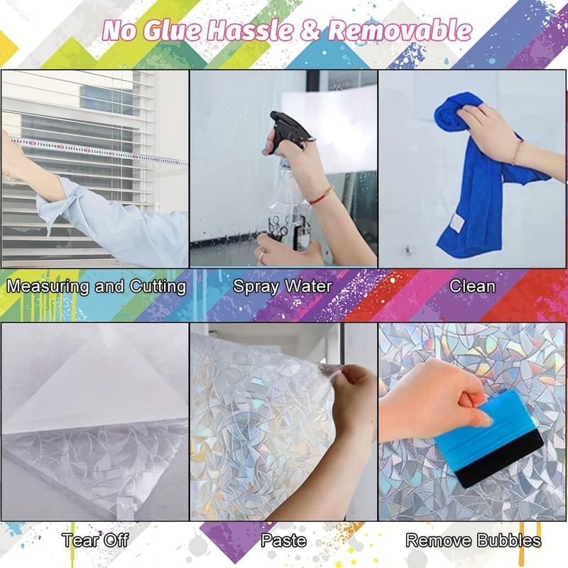 Pride 3D Colorful Window Privacy Film, 1 Count 2024 Fall Window Cling Film, Glass Window Film Decals, Home Decor, Sun Protection Window Glass Film