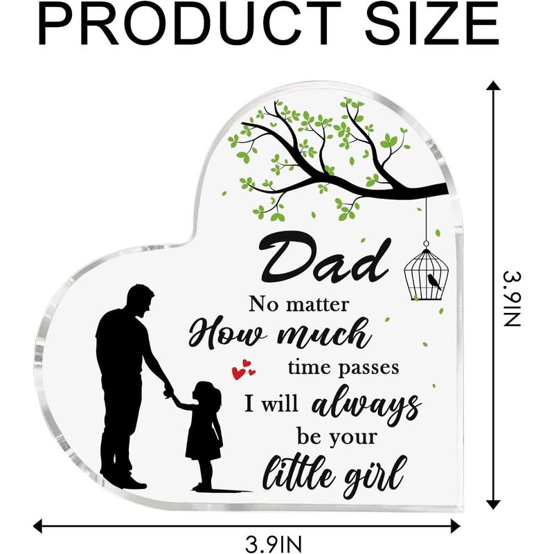 Dad Gifts from Daughter 3.9 Inch Heart Shape  Plaque Fathers Dad Gift for Dad Dad Birthday Gifts Christmas Dad Gifts