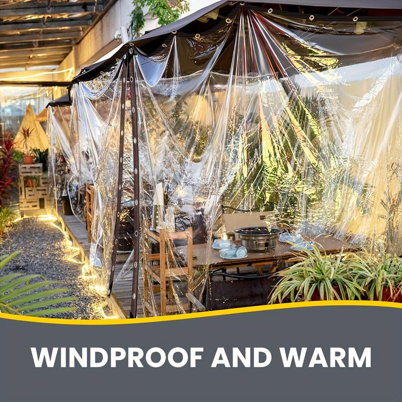 Transparent Waterproof Waterproof Cloth with Sealing Ring-Suitable for Outdoor Rain Cover of Patio, Chicken Coop, Porch Awning and Camping